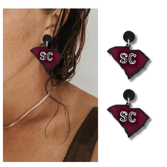 South Carolina Gamecocks Football Team Acrylic Earrings - Picture 1 of 2